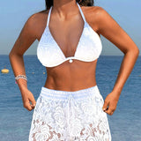Laluna® | Elegante set van eenzijdige kant bikini