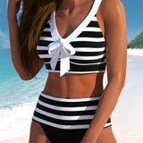 Laluna® | Gestreepte Hoge Taille Bikini