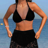 Laluna® | Elegante set van eenzijdige kant bikini
