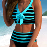 Laluna® | Gestreepte Hoge Taille Bikini