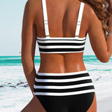 Laluna® | Gestreepte Hoge Taille Bikini