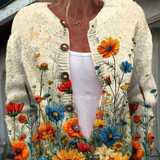 Antonietta™ | Cardigan Sweater met Vintage Bloemenprint