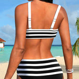 Laluna® | Gestreepte Hoge Taille Bikini