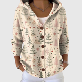 Cardigan con cappuccio in maglia