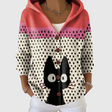 Cardigan con cappuccio in maglia