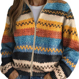 Liliana™ | Multicolor zigzag gebreide cardigan