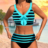 Laluna® | Gestreepte Hoge Taille Bikini