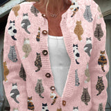 Graziella™ | Cardigan met Kattenprint en Comfortabele Pasvorm