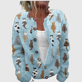 Charlotte™ | Cardigan con stampa di gatti
