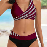 Mona - Bikini met een Print in Warme Tinten