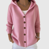 Cardigan Confort con Cappuccio in Maglia