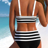 Laluna® | Gestreepte Hoge Taille Bikini