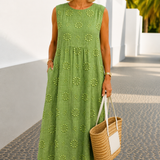 Aikaterini – Elegante mouwloze jurk met zakken