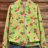 Dagmar™ | Cardigan con fiori su verde lime