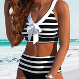 Laluna® | Gestreepte Hoge Taille Bikini