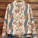 Roswitha | Giacca a maglia con cerniera e rose