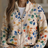 Mirella™ | Cardigan met botanische bladerenprint