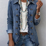 Dagmar™ | Blazer Blu con Rouches