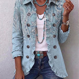 Cornelia™ | Blazer in Azzurro Chiaro con Paisley