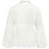 Susanne™ | Giacca bianca con volant traforato