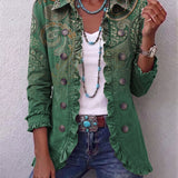 Marion™ | Blazer verde con Paisley