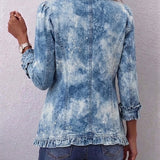 Kerstin™ | Blazer in Azzurro Chiaro con Effetto Batik