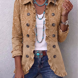 Inge™ | Blazer in Khaki con orlo a balze