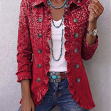 Martina™ | Blazer Rosso con Motivo Bandana
