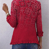 Martina™ | Blazer Rosso con Motivo Bandana