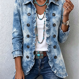 Kerstin™ | Blazer in Azzurro Chiaro con Effetto Batik