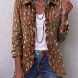 Nicole™ | Blazer in Marrone con Stampa a Pois