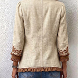 Heike™ | Blazer in Crema con Bordo