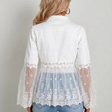 Susanne™ | Giacca bianca con volant traforato